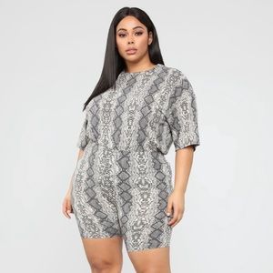 Fashion Nova Reptile Biker Short Set